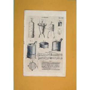  Chemistry Science Diagram Experiment Antique Print Old 