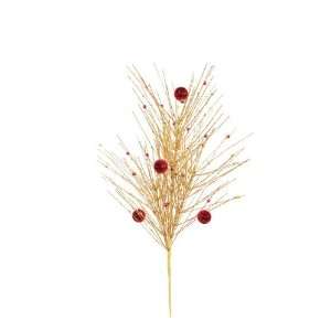  Club Pack of 12 Christmas Traditions Red Stem/Gold Pine 