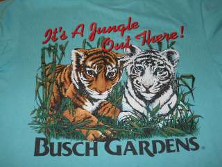 vintage BUSCH GARDENS TIGERS JUNGLE 80S t shirt SMALL S  