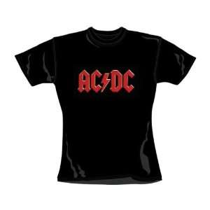     AC/DC   Red Logo T Shirt femme noir (L)