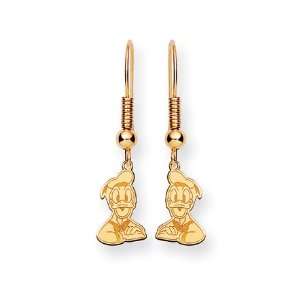    Disneys Donald Duck Wire Earrings in 14 Karat Gold Jewelry