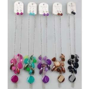  Ladies Rp Acryl Bd Charm, Tassel, 5Cl Necklace Set Case 