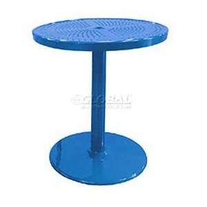  36 Perforated Pedestal Table   Blue 