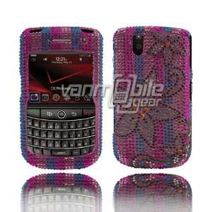 VMG BlackBerry Tour 9630 Bling Design Hard Case Cover   Pink Blue 