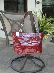   CHELSEA PATENT LEATHER EW TOTE 18770 HOBO BAG PURSE WINE RED  