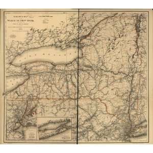 1894 Railroad map of New York State