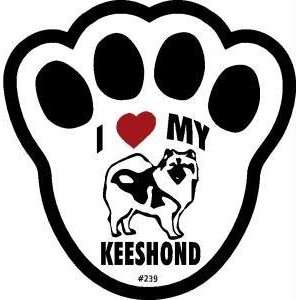  I Love My Keeshond Dog Pawprint Window Decal