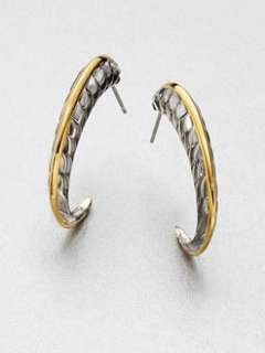 Elizabeth and James   23K Gold & Sterling Silver Hoop Earrings