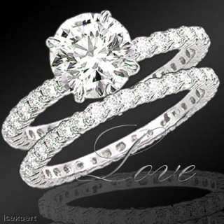 08 Round Brilliant Diamond Bridal Ring Set E SI2 EGL  