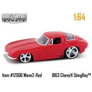  Jada Big Time Muscle Red 1963 Chevy Corvette Sting Ray 1 