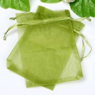 100pc Wholesale Olive Organza Jewelry Gift Bags 9x12cm  