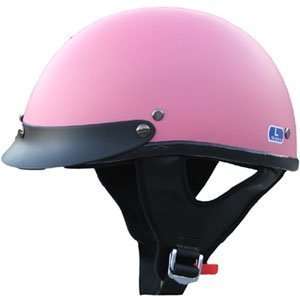  Motorcycle Beanie Helmet Fiber Glass DOT Matt Pink Size 