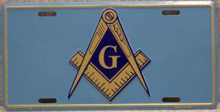Aluminum License Plate Freemasonry Masonic Symbol NEW  
