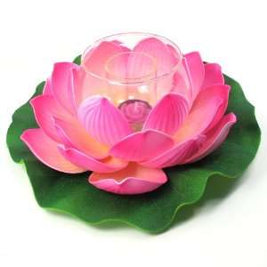  Floating Lotus Flower with Glass Tealight Candle Holder 