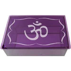  Art Glass Tarot Box Etched Om Purple (each)