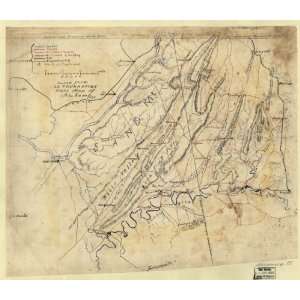  1864 Map Alabama & Georgia Union troops movement