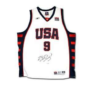  Lebron James Signed USA 04 Olympic White Jersey UDA 