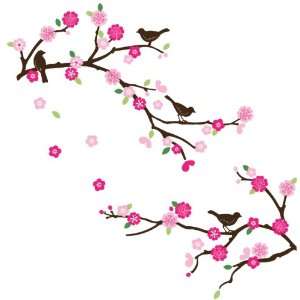   Blossom & Birds Decorative Nursery/Room Wall Sticker Decals Baby