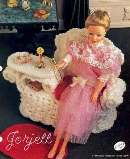 Wicker Gossip Bench, crochet patterns fit Barbie dolls  