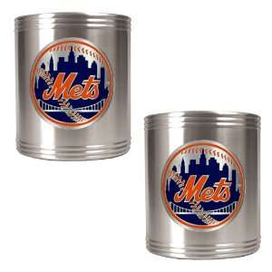  New York Mets 2pc Stainless Steel Can Holder Set  Primary 