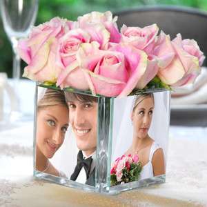 20) Glass Photo Picture Cube Vase Wedding Centerpieces  