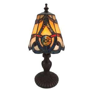  Stained Glass Mini Accent Lamp Light   Baroque Design 