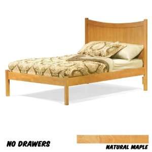 Manhattan Platform Bed Full with Open Foot Rail (Natural Maple) (48.25 