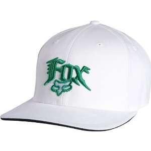 Fox Racing Association Mens Flexfit Casual Wear Hat/Cap   White/Green 