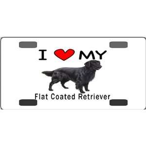  I Love My Flat Coated Retriever Vanity License Plate 