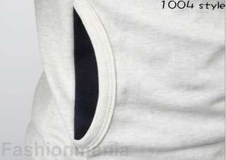 Mens Stylish Hoodie Double Zips Sweatshirt White Z39  