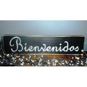   Chic Shabby Bienvenidos Welcome in Spanish Wood Sign