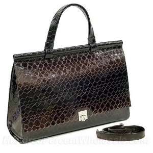  Patent Alligator Skin Embossed Leatherette Briefcase With 