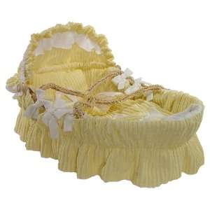 Yellow Chenille and White Pique Moses Basket