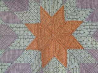 Vintage Antique Quilt Blazing Star 1920s   1930 80x68  