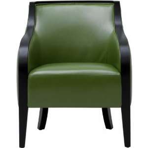 Sunpan Modern Home   Newport Arm Chair in Green Leather  