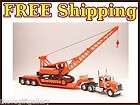   Truck & Flatbed with crane 18 Wheeler 1/32 Transfer Truck Hoist Lift