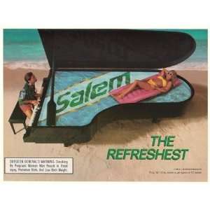  1990 Salem Cigarette Pool Piano on Beach Print Ad (18549 