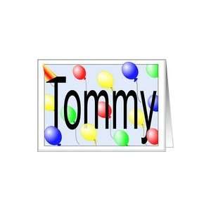  Tommys Birthday Invitation, Party Balloons Card Toys 