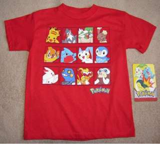 POKEMON Pikachu *Boxes* Red Tee T Shirt NEW sz 12/14  