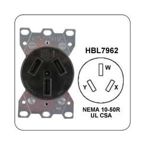   HBL7962 AC Receptacle NEMA 10 50 Female Black 125/250 Volt 50 Amp