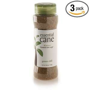 Essential Cane Green Chili Flavored Cane Sugar, 5 Ounce Jars (Pack of 