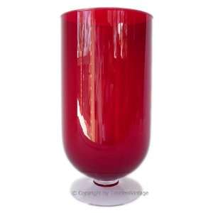    12 Ruby Red Glass Hurricane Vase / Centerpiece