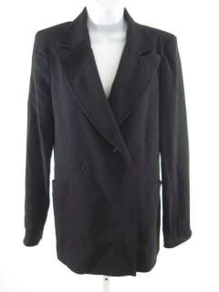 ARMANI JEANS Black Long Wool Blazer Jacket Size 6  