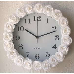  White Rose Wall Clock