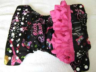 RUFFLED DIAPER COVER with PUL  You Choose Fabric  