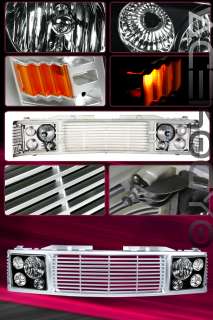 NEW RANGE ROVER STYLE FRONT GRILLE+BLACK HOUSING HEAD LIGHTS 88 98 