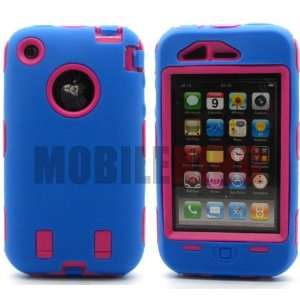 KING) Dual Ultra Rugged Shock Proof Protector Case Blue Silicone Cover 