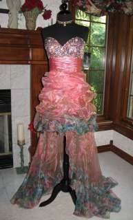 Jovani 171734 Pink Multi Hi Low Gown Dress 4  