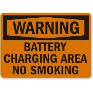  Warning Battery Charging Area No Smoking Laminated Vinyl 
