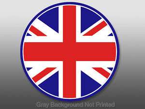Round Union Jack Flag Sticker   London decal England UK  